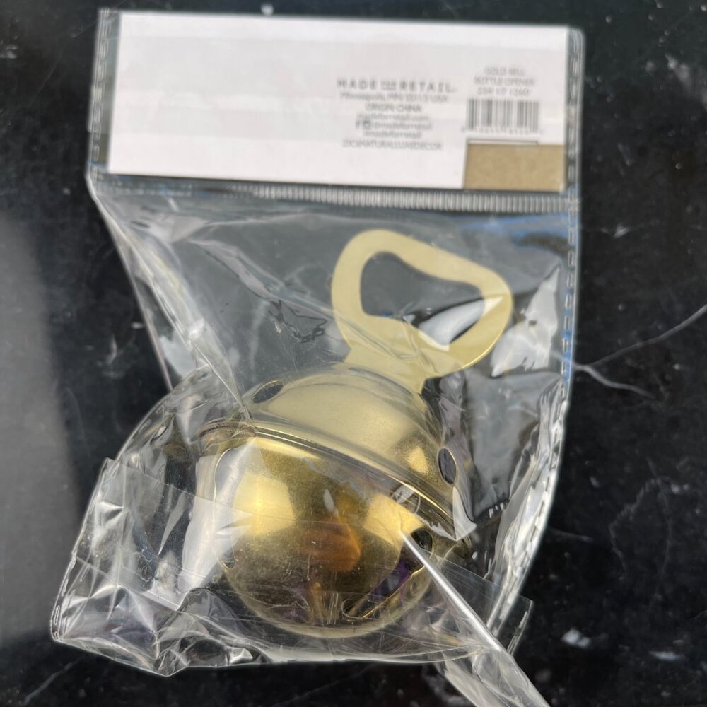 Gold Jingle Bell Bottle Opener Holiday Bar Tool New - Picture 4 of 5